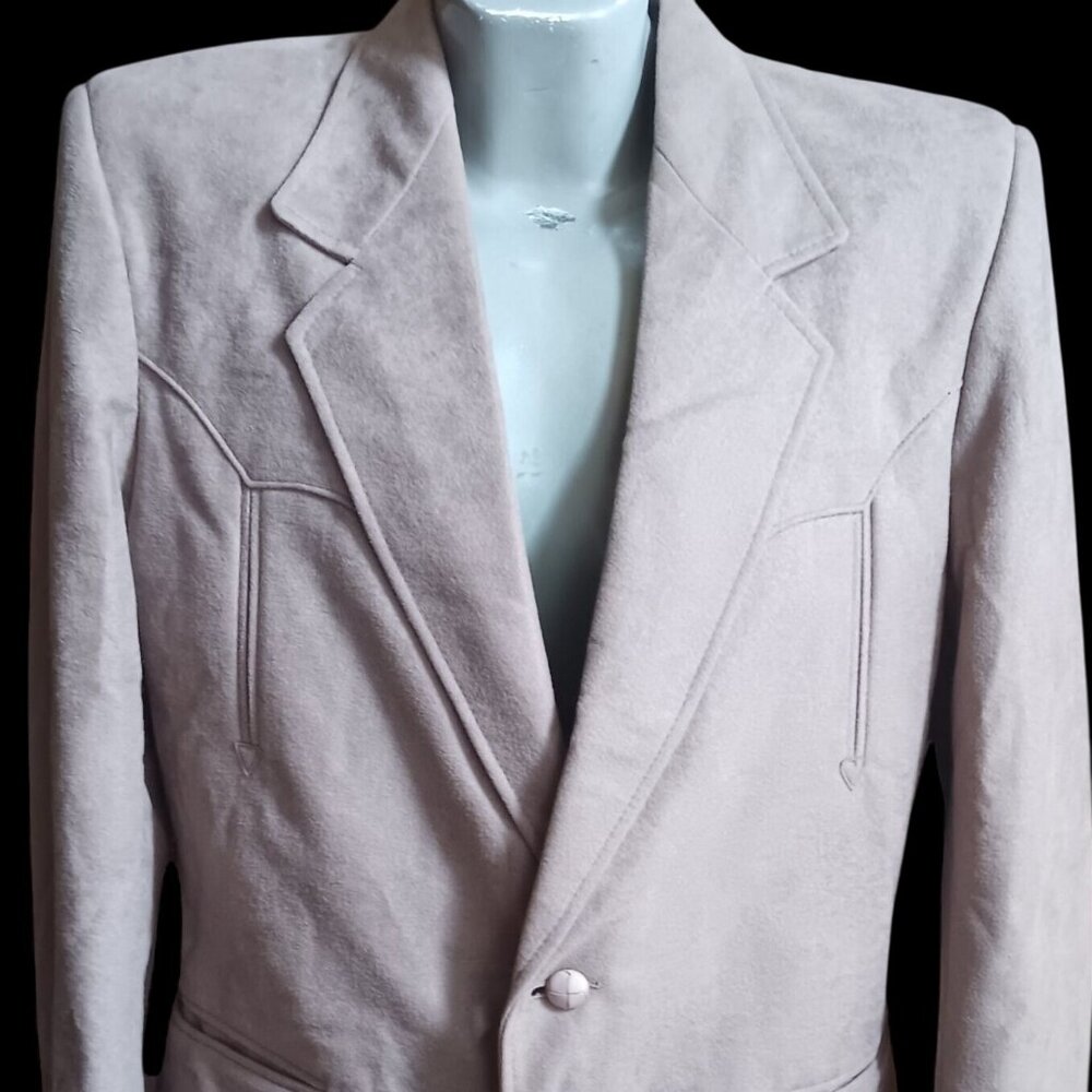 42 Vintage Mens Blazer Jacket Pioneer Wear Cowboy Rancher Notched Lapel 1980's